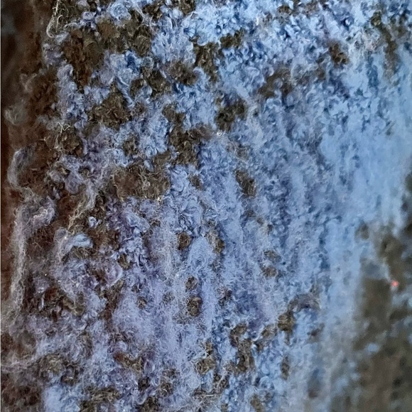 Chaps Blue Knit Poncho with Fringe Serape Boho Chic Hippy Hippie Cozy Casual - Picture 11 of 17